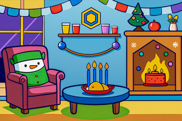 illustration of a child sitting on a chair