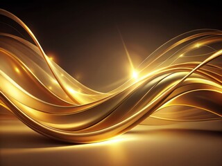 A mesmerizing dance of curvaceous gold curves on a soft, gradient background, expertly lit to create a sense of drama and sophistication through the interplay of light and darkness