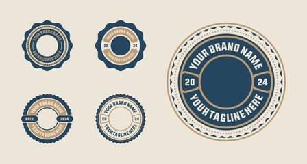 logo badge design template with the text editable for clothing, sport and apparel