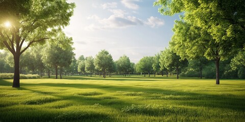 Obraz premium Photorealistic Green Hills Landscape Cut Out