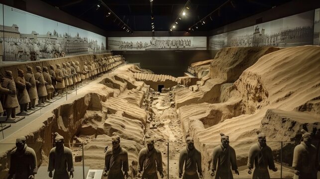 Ancient Terracotta Warrior Statues Excavated at Historic Chinese Archaeological Site
