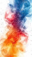 Abstract background with colorful low-poly shapes and connected dots on a white background. Vector illustration design, technology concept banner. 