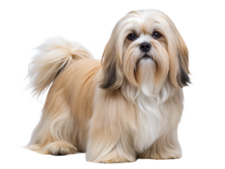 Cute Lhasa Apso isolated on a white background