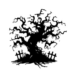 illustration of a halloween tree