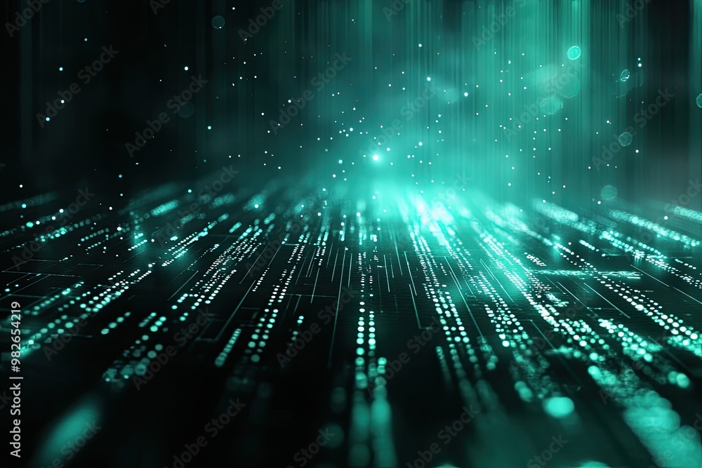 Poster abstract digital background with glowing lines. perfect for tech-related projects, presentations, or