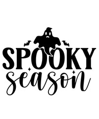 Halloween spooky season typography design on plain white transparent isolated background for card, shirt, hoodie, sweatshirt, apparel, card, tag, mug, icon, poster or badge