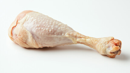 raw chicken leg isolated on white background
