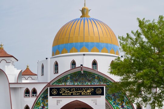 View of the building of Masjid Selat Melaka