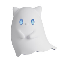 A 3D cute ghost-shaped night light featuring bright blue eyes ideal for children's rooms or cozy spaces