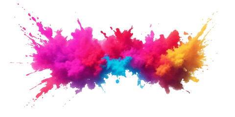 Bright colorful watercolor splash splatter stain brush strokes on white background. Modern vibrant aquarelle spot. Aquarelle explosion on white. Element. Vector watercolor illustration isolated design