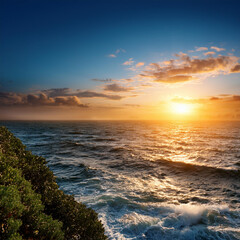 Obraz premium sunset over the sea