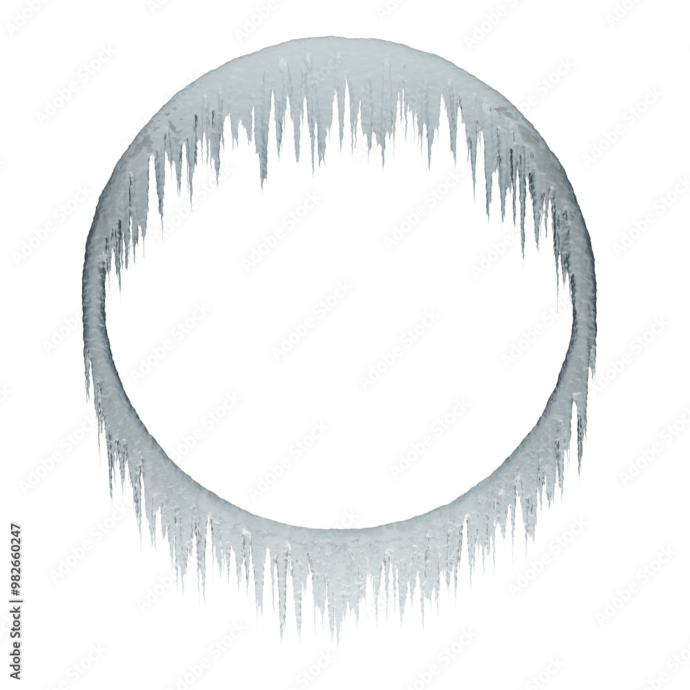 Poster frozen circle: a unique and eye-catching design element, this icy circle is perfect for adding a tou