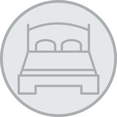 Double Bed Vector Icon Design