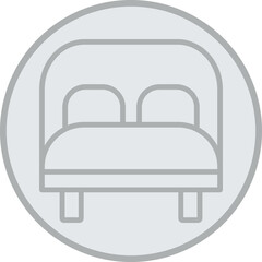 Double Bed Vector Icon Design