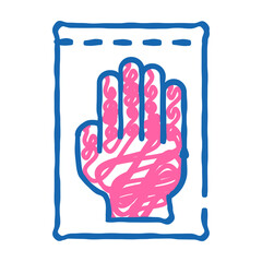 Obraz premium medical gloves doodle icon sketch vector. medical gloves sign. isolated symbol illustration