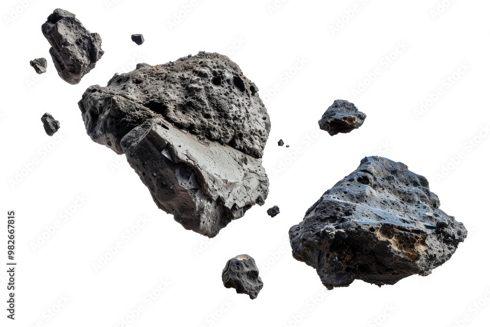 Poster a cluster of rocks stacked together, suitable for use in landscape or nature-themed designs