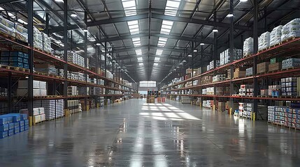 Fototapeta premium A team of logistics coordinators in a warehouse, managing the distribution of goods. Their synchronized efforts ensure efficient and timely deliveries.