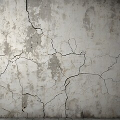 Cracked Peeling Paint on Old Concrete Wall