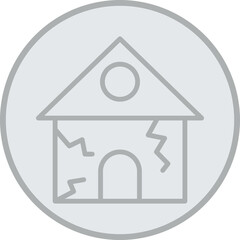 Earthquake House Icon Design