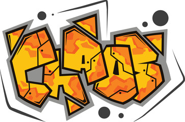 chaos word graffiti text sticker illustration	
