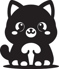 a cute cat silhoutte vector art illustration.best 