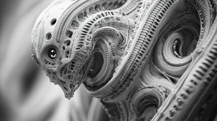 Abstract Biomechanical Sculpture: A Futuristic Design