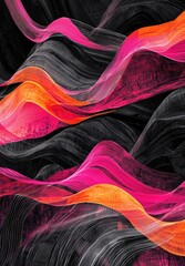 Obraz premium Abstract pink and orange waves