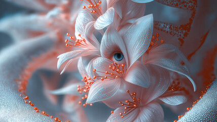 Surreal Eye within Abstract Flower in Macro Photography (Aa120)