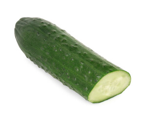 Piece of fresh cucumber isolated on white