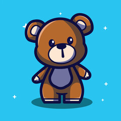 vector cute bear character illustration