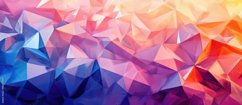 Poster low poly triangular design background