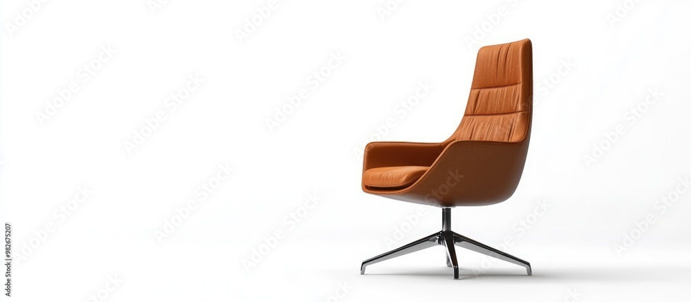 Poster contemporary office chair in side view showcasing modern design isolated on a white background with 