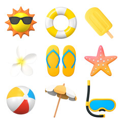 PNG Summer essential set, transparent background