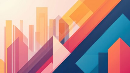 Abstract geometric shapes in vibrant colors, creating a modern and dynamic design suitable for various creative projects.