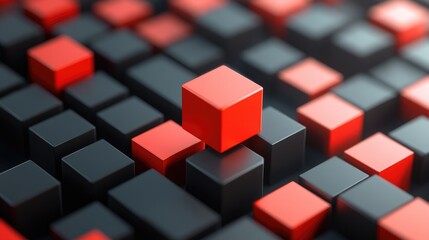 Fototapeta premium Unique cube set apart symbolizing individuality and loneliness exploring themes of discrimination bullying and difference Flat design in a 3D illustration Raster image