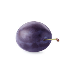 One tasty plum isolated on white. Fresh berry