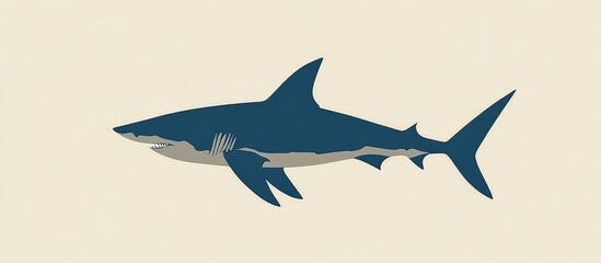 Naklejka premium Shark silhouette in a flat design on a clean background