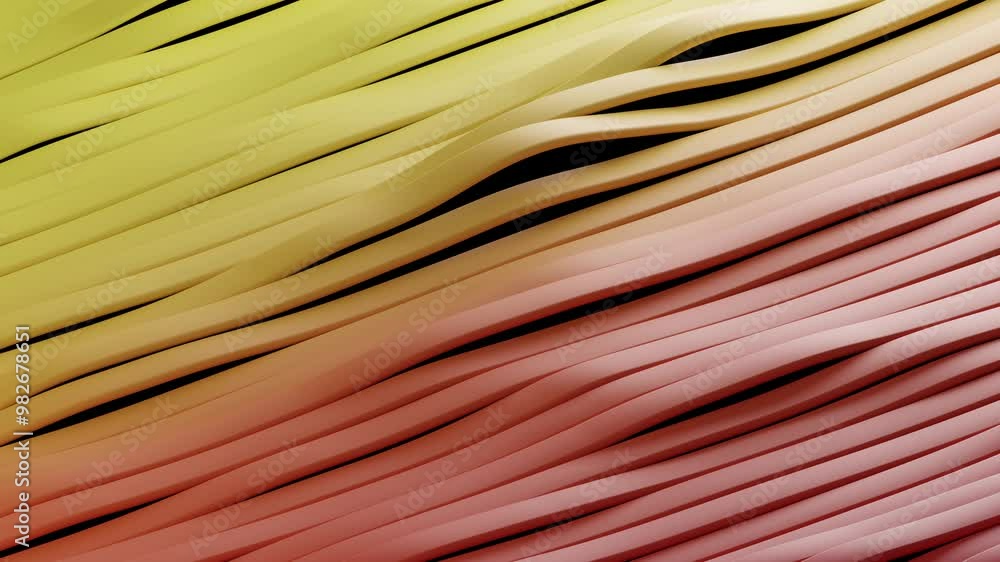 Poster abstract surface of multicolored waving lines background. 3d loop