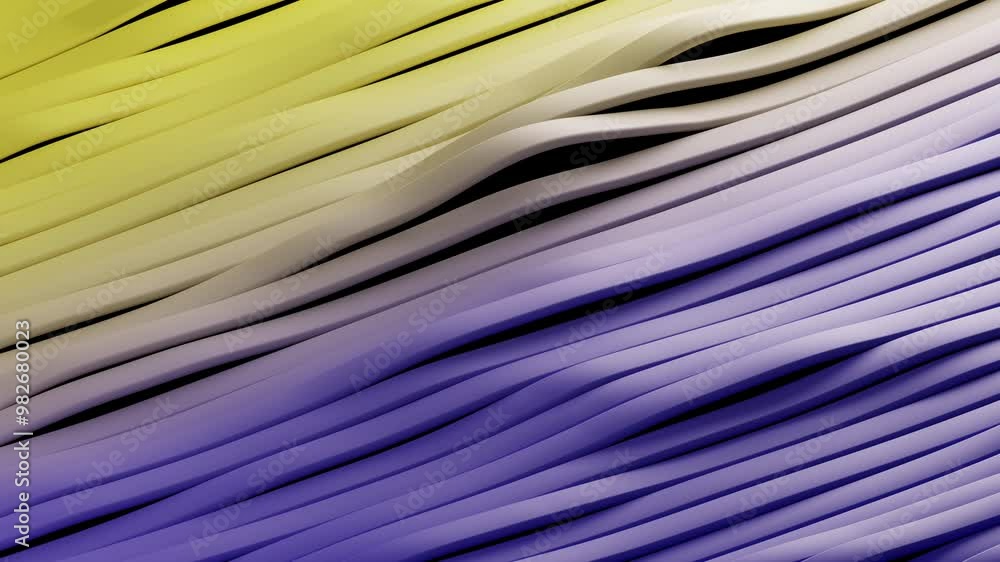 Poster abstract surface of multicolored waving lines background. 3d loop