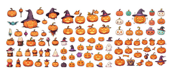 Pumpkin Patch Parade: Halloween Jack-o'-Lantern Sticker Collection