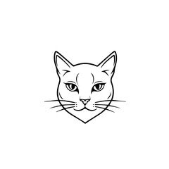 Elegant Cat Logo - Minimalist Feline Vector Design