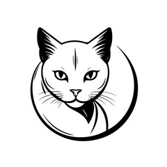 Elegant Cat Logo - Minimalist Feline Vector Design