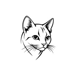 Elegant Cat Logo - Minimalist Feline Vector Design