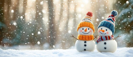Cute Snowmen in a Winter Wonderland