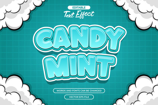 Candy mint editable text effect