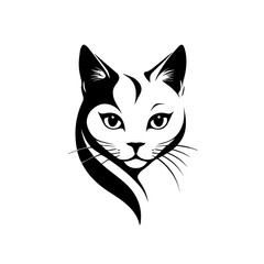 Elegant Cat Logo - Minimalist Feline Vector Design