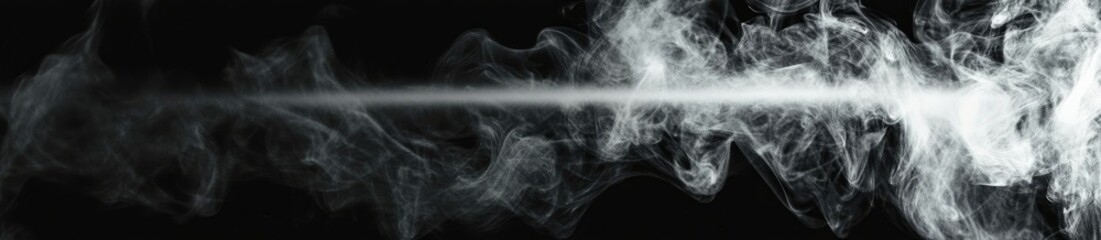 Abstract Smoke Photography - White Smoke on Black Background