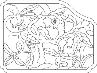 Vector sketch illustration silhouette design icon logo symbol engraving classic vintage ethnic traditional 