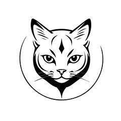 Elegant Cat Logo - Minimalist Feline Vector Design