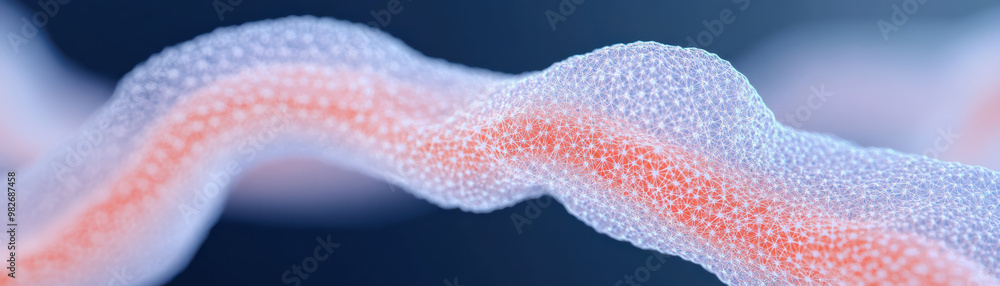 Aufkleber abstract close-up of a textured, wavy form with soft pink and blue hues, creating a mesmerizing and 